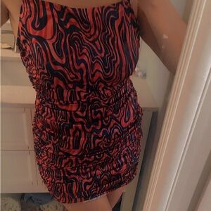 SHEIN Asymmetrical Red and Black Dress